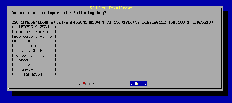 ssh-pairing asking whether to import a key